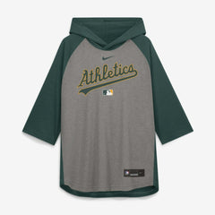 Athletics Nike Authentic Collection Flux Dri-FIT Raglan 3/4-Sleeve Hooded T-Shirt - Gray T-shirts