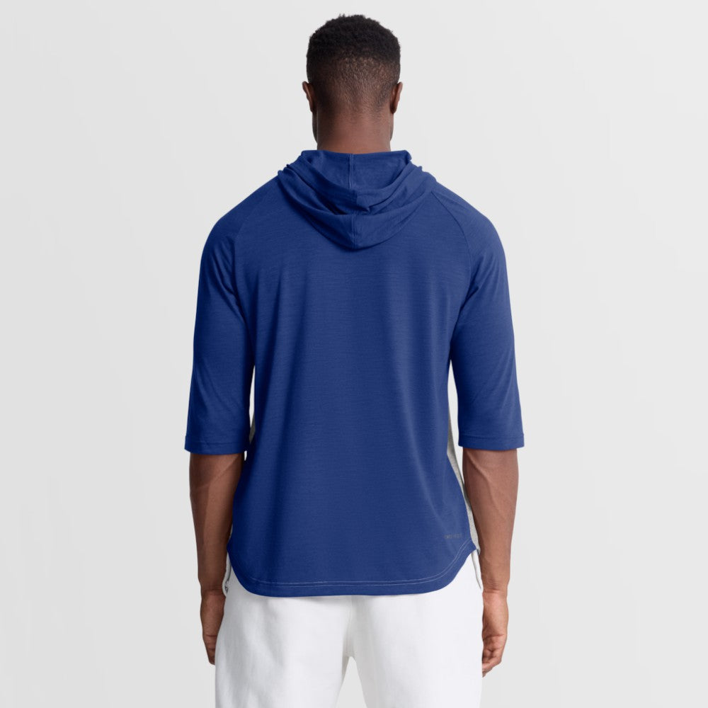 New York Mets Nike Authentic Collection Flux Dri-FIT Raglan 3/4-Sleeve Hooded T-Shirt - Gray T-shirts