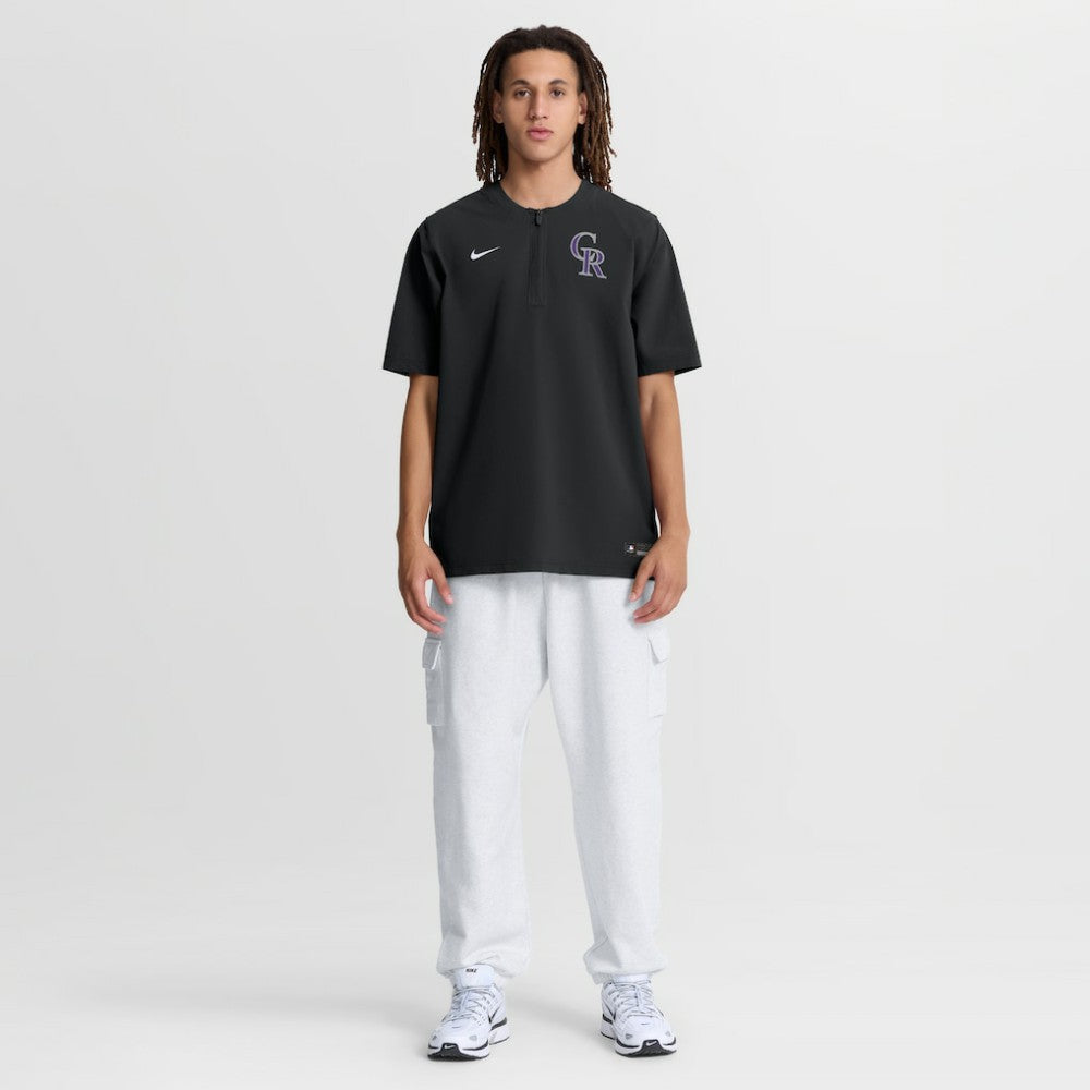 Colorado Rockies Nike Authentic Collection Dri-FIT Quarter-Zip Windshirt - Black