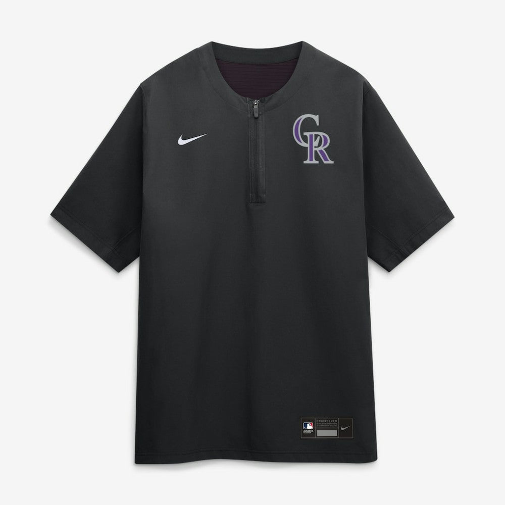 Colorado Rockies Nike Authentic Collection Dri-FIT Quarter-Zip Windshirt - Black