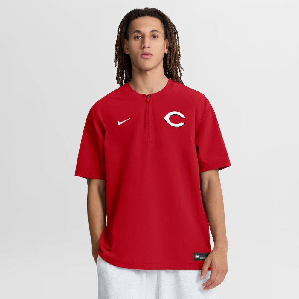 Cincinnati Reds Nike Authentic Collection Dri-FIT Quarter-Zip Windshirt - Red