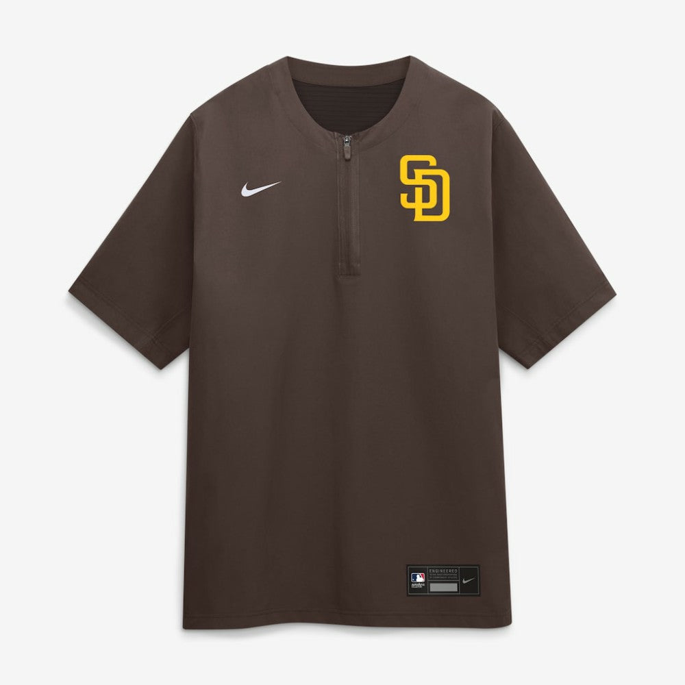 San Diego Padres Nike Authentic Collection Dri-FIT Quarter-Zip Windshirt - Brown