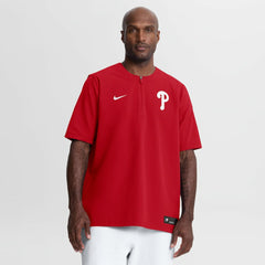 Philadelphia Phillies Nike Authentic Collection Dri-FIT Quarter-Zip Windshirt - Red