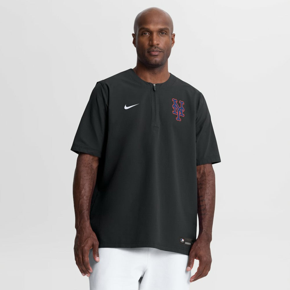 New York Mets Nike Authentic Collection Dri-FIT Quarter-Zip Windshirt - Black