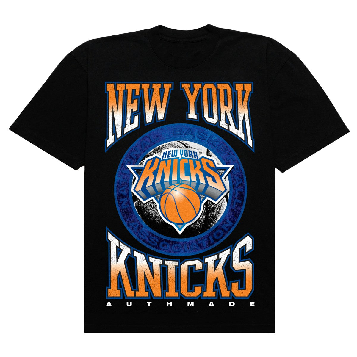 New York Knicks Authmade Vintage Metal Premium Heavyweight T-Shirt Black
