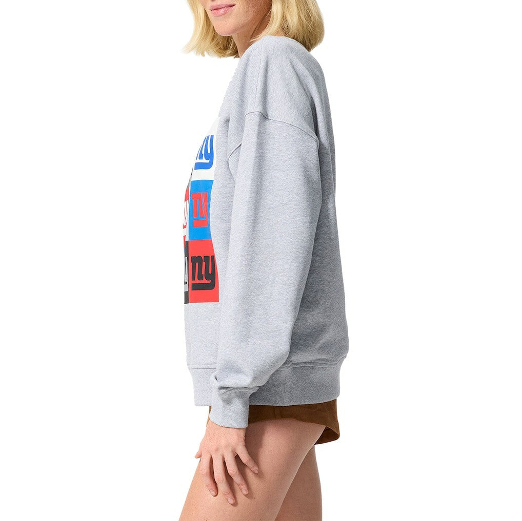 New York Giants Terez Women's Technicolor Oversized Sweatshirt - Gray Sweatshirts