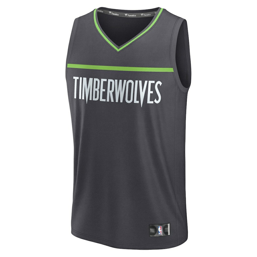 Minnesota Timberwolves Fastbreak Custom Jersey Statement Edition Anthracite - Fanatics