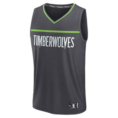 Minnesota Timberwolves Fastbreak Custom Jersey Statement Edition Anthracite - Fanatics