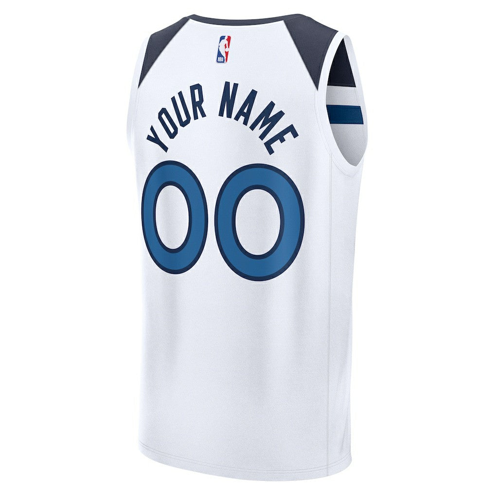 Minnesota Timberwolves Fastbreak Custom Jersey Association Edition White - Fanatics