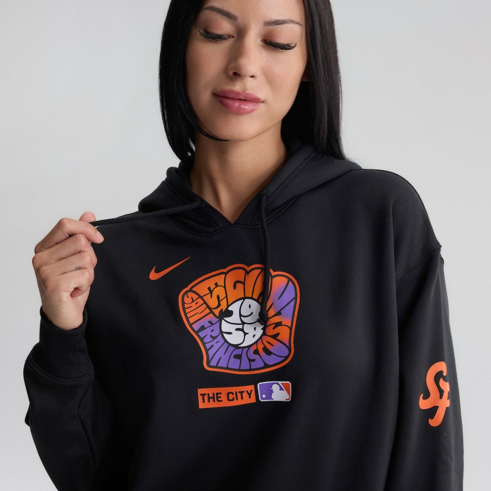 San Francisco Giants Nike Women's Authentic Collection City Connect Therma Hoodie - Black Hoodies