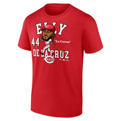 Elly De La Cruz Cincinnati Reds Fanatics Hometown Caricature T-Shirt - Athletic Red T-shirts