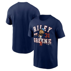 Riley Greene Detroit Tigers Fanatics Hometown Caricature T-Shirt - Navy T-shirts