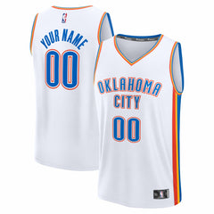 Oklahoma City Thunder Fast Break Custom Jersey Association Edition White - Fanatics