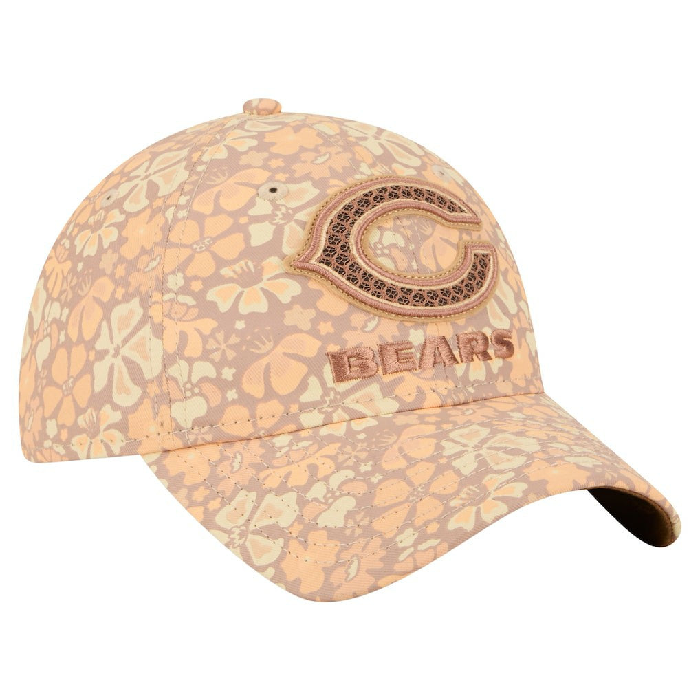 Chicago Bears New Era Women's Floral 9TWENTY Adjustable Hat - Tan Hats