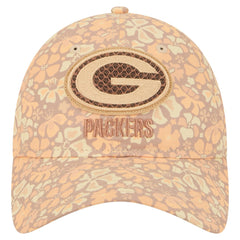 Green Bay Packers New Era Women's Floral 9TWENTY Adjustable Hat - Tan Hats