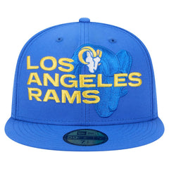 Los Angeles Rams New Era Overlap Wordmark 59FIFTY Fitted Hat - Royal Hats