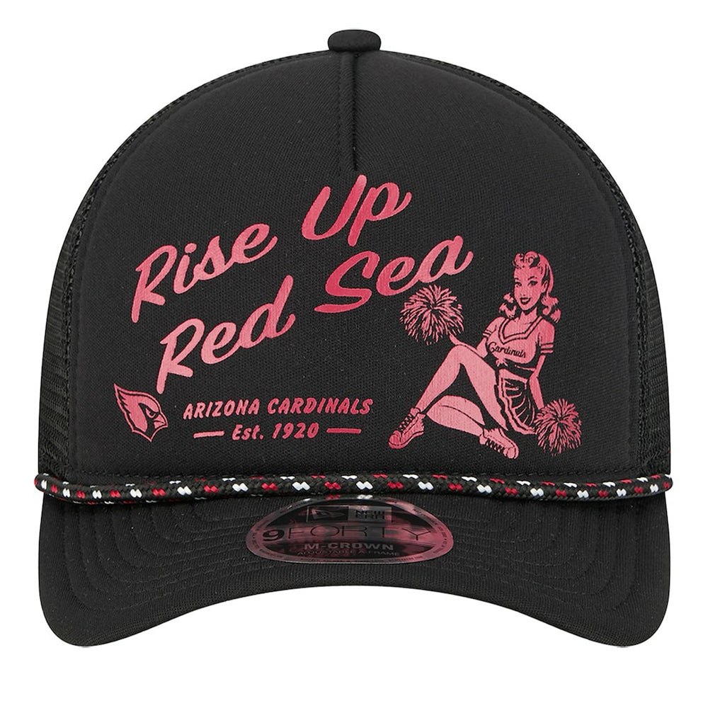 Arizona Cardinals New Era Gas Station 9FORTY A-Frame M-Crown Adjustable Trucker Hat - Black Hats