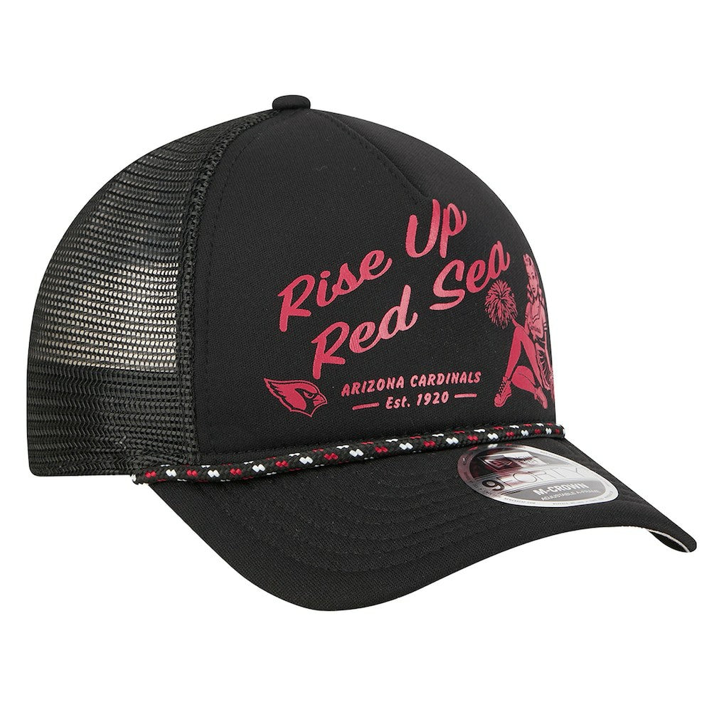 Arizona Cardinals New Era Gas Station 9FORTY A-Frame M-Crown Adjustable Trucker Hat - Black Hats