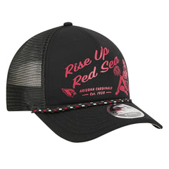 Arizona Cardinals New Era Gas Station 9FORTY A-Frame M-Crown Adjustable Trucker Hat - Black Hats
