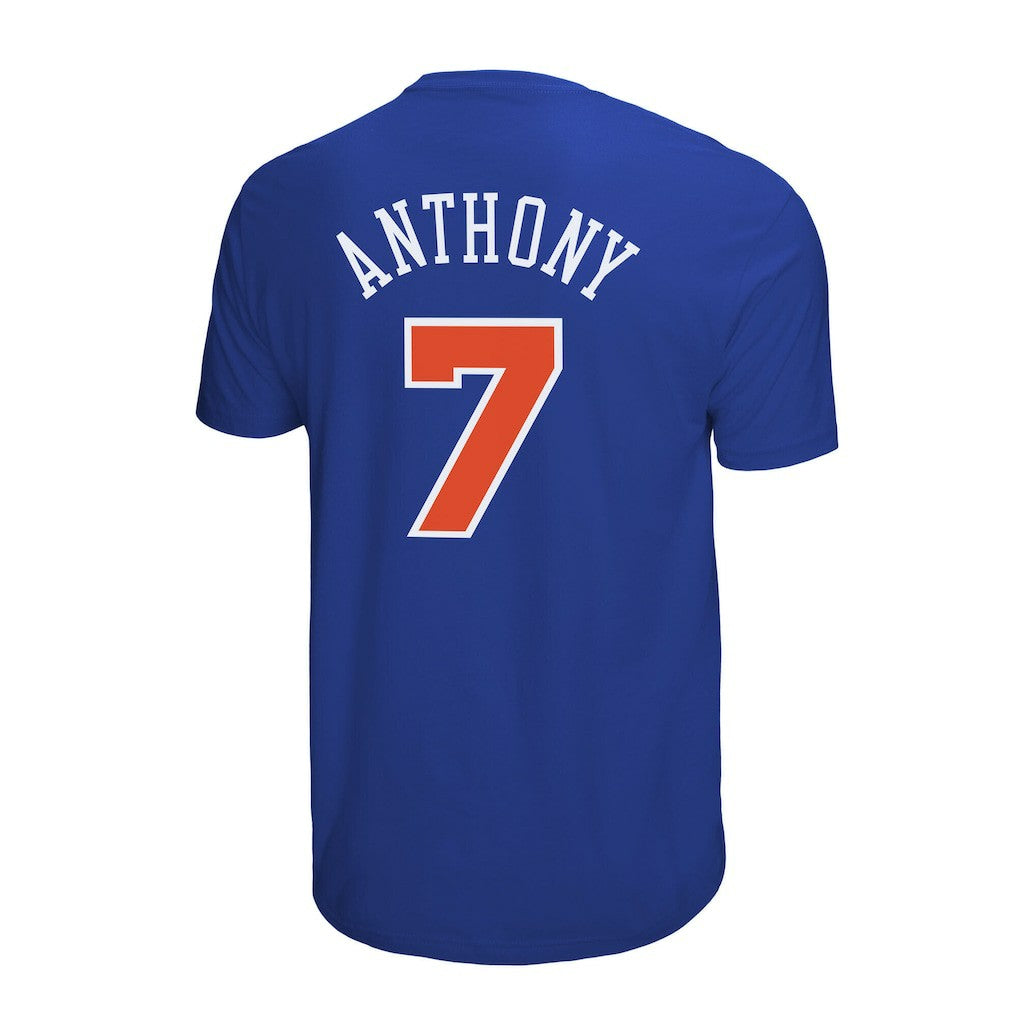Carmelo Anthony New York Knicks Hardwood Classics Retro Name & Number T-Shirt Royal - Mitchell & Ness