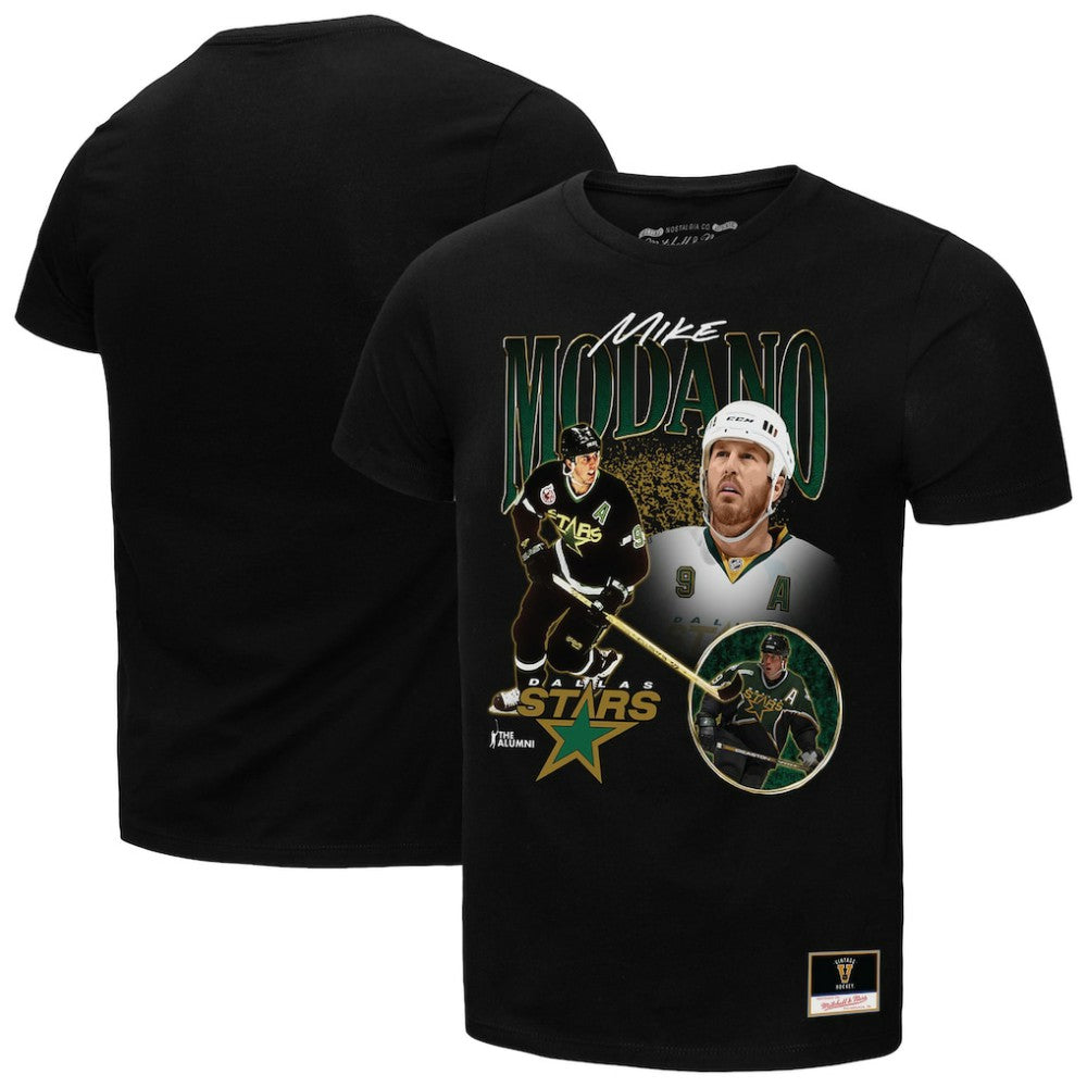 Mike Modano Dallas Stars Mitchell & Ness Player Collage Name & Number T-Shirt - Black | US 203164807