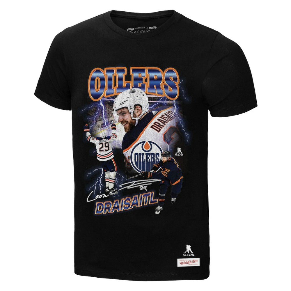 Leon Draisaitl Edmonton Oilers Mitchell & Ness 2.0 Player Graphic T-Shirt - Black | US 203164809