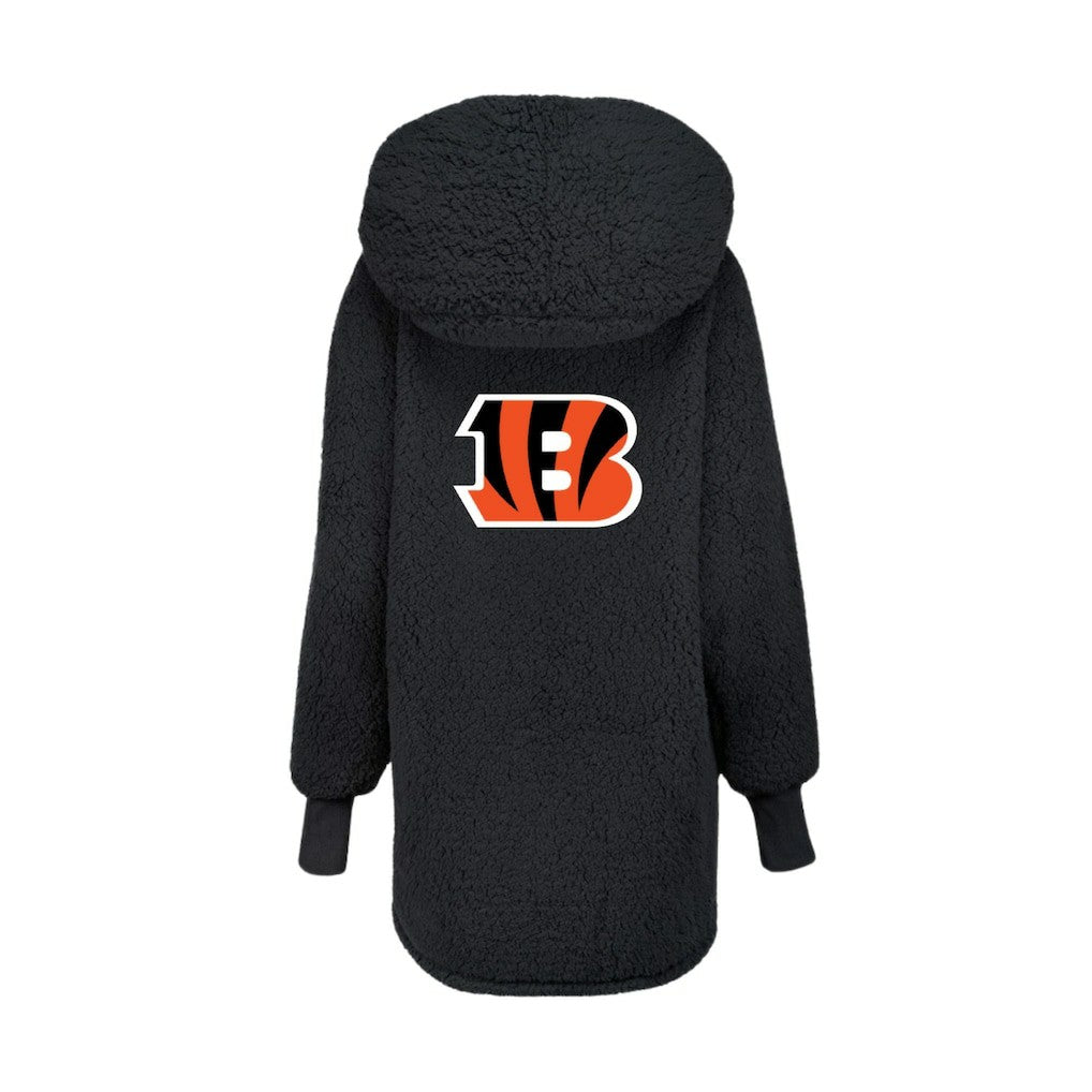 Cincinnati Bengals Jill Martin Women's Oversized Hooded Lounger - Black