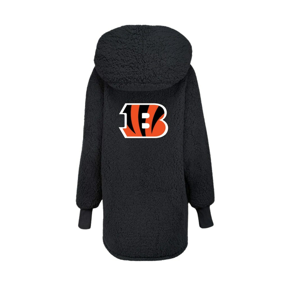 Cincinnati Bengals Jill Martin Women's Oversized Hooded Lounger - Black