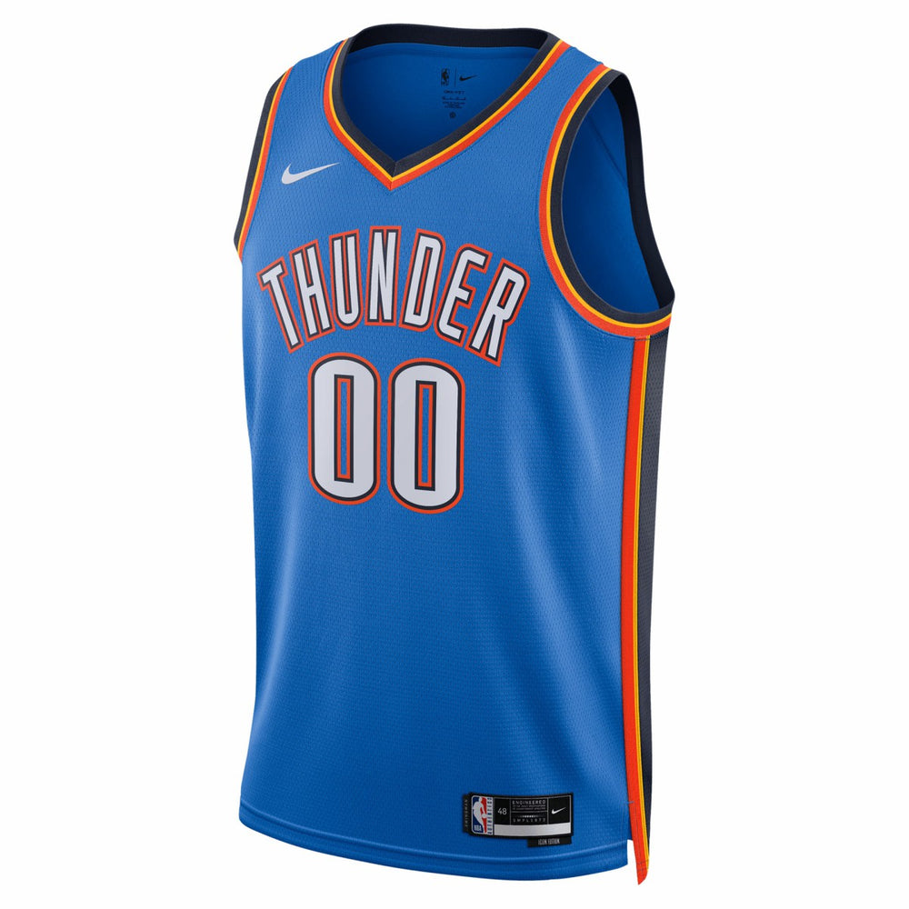 Oklahoma City Thunder Unisex 2025 NBA Finals Patch Custom Swingman Jersey Blue Icon Edition - Nike
