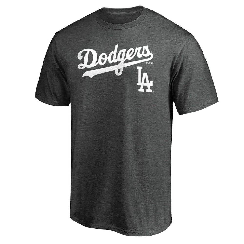 Los Angeles Dodgers Team Lockup T-Shirt - Charcoal T-shirts