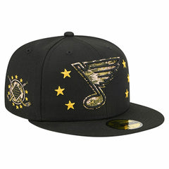 St. Louis Blues New Era Military Appreciation Digital Camo Stars 59FIFTY Fitted Hat - Black | US 203166780