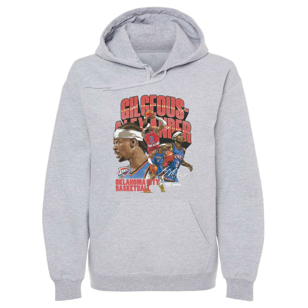 Shai Gilgeous-Alexander Oklahoma City Thunder 500 Level Collage Pullover Hoodie Gray