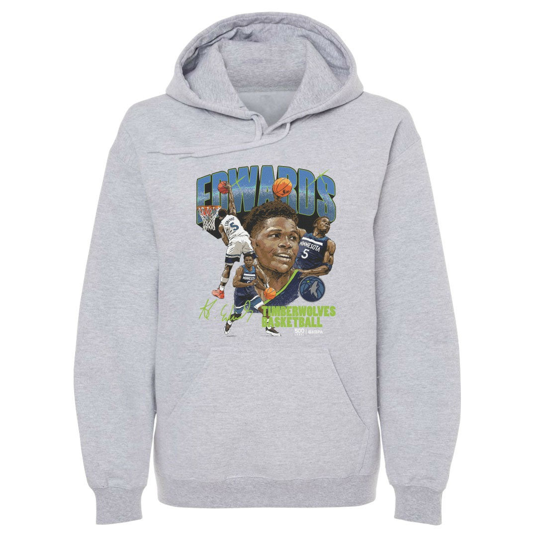 Anthony Edwards Minnesota Timberwolves 500 Level Collage Pullover Hoodie Gray outlet
