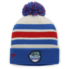 New York Rangers Fanatics 2026 NHL Winter Classic Cuffed Pom Knit Hat - Cream/Blue | US 203167162