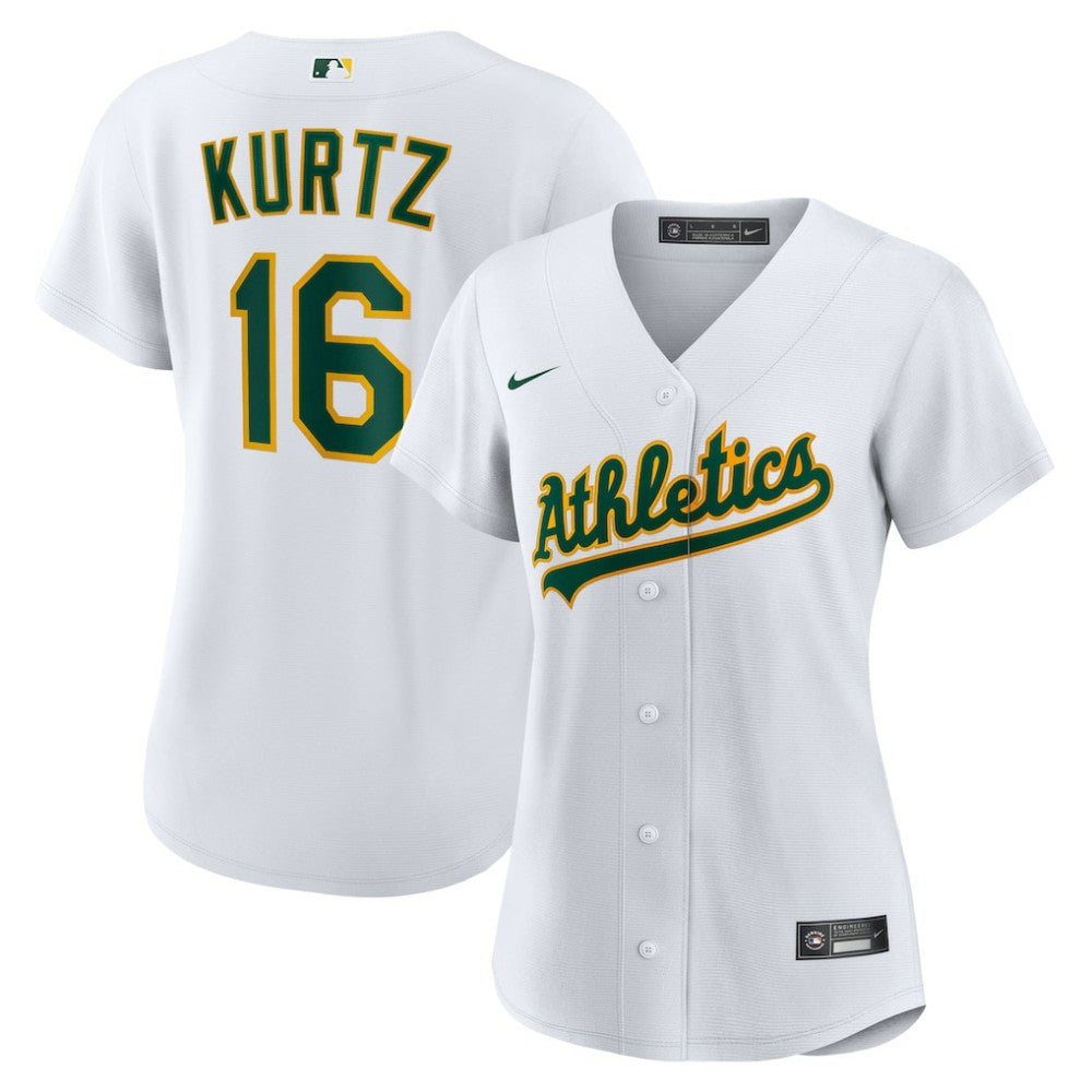 Nick Kurtz Athletics Nike Women's Home Replica Player Jersey - White Jerseys