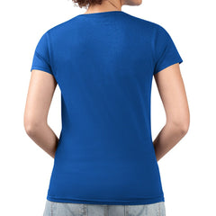Indianapolis Colts G-III 4Her by Carl Banks Women's Super-Slim Fit Lightweight Pinstripe Circle V-Neck T-Shirt - Royal T-shirts