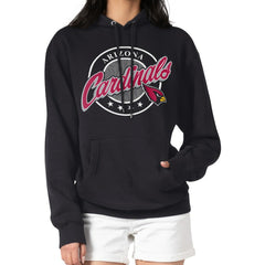 Arizona Cardinals G-III 4Her by Carl Banks Women's Pinstripe Circle Fleece Pullover Hoodie - Black Hoodies