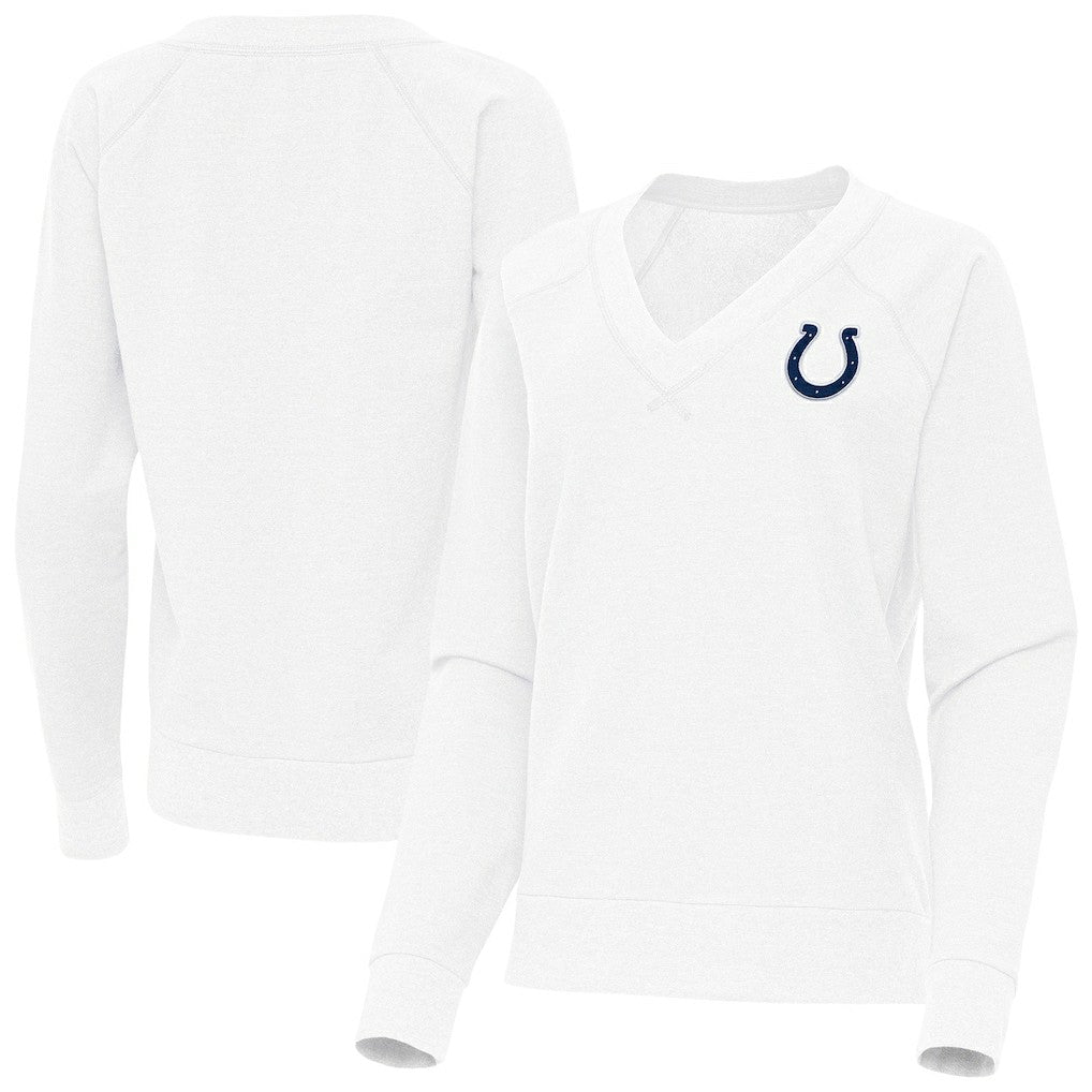 Indianapolis Colts Antigua Women's Varsity Tri-Blend V-Neck Long Sleeve T-Shirt - White T-shirts