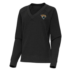 Jacksonville Jaguars Antigua Women's Varsity Tri-Blend V-Neck Long Sleeve T-Shirt - Heather Black T-shirts