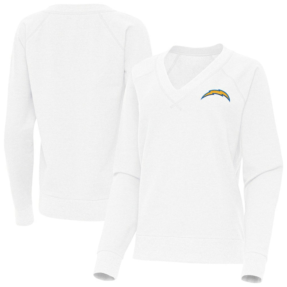 Los Angeles Chargers Antigua Women's Varsity Tri-Blend V-Neck Long Sleeve T-Shirt - White T-shirts
