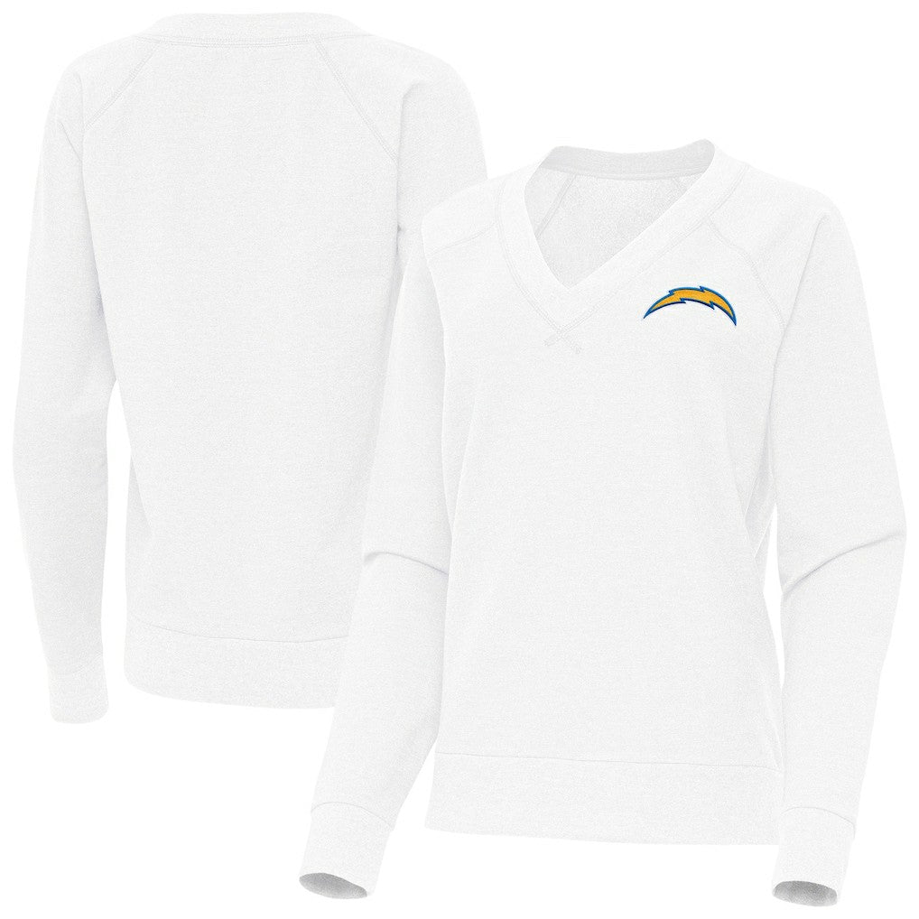 Los Angeles Chargers Antigua Women's Varsity Tri-Blend V-Neck Long Sleeve T-Shirt - White T-shirts