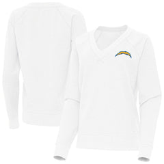 Los Angeles Chargers Antigua Women's Varsity Tri-Blend V-Neck Long Sleeve T-Shirt - White T-shirts