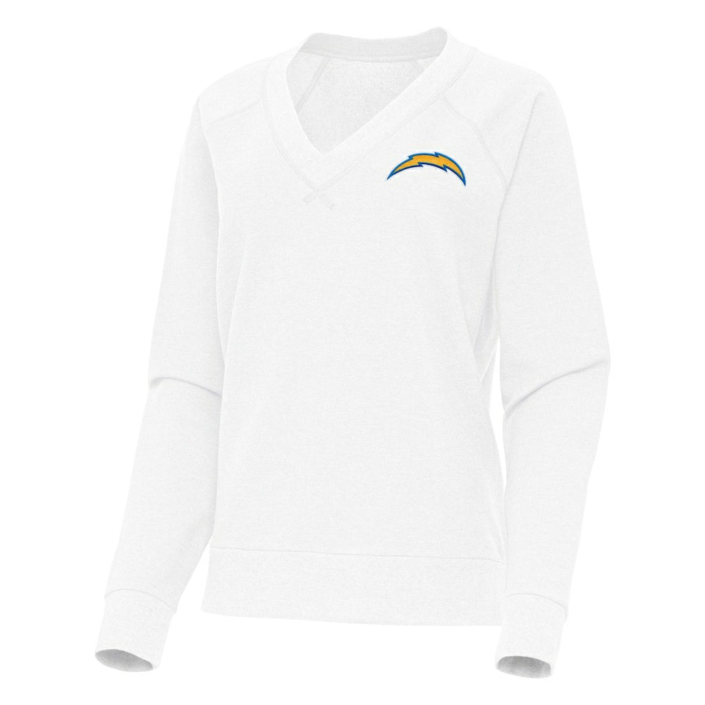 Los Angeles Chargers Antigua Women's Varsity Tri-Blend V-Neck Long Sleeve T-Shirt - White T-shirts