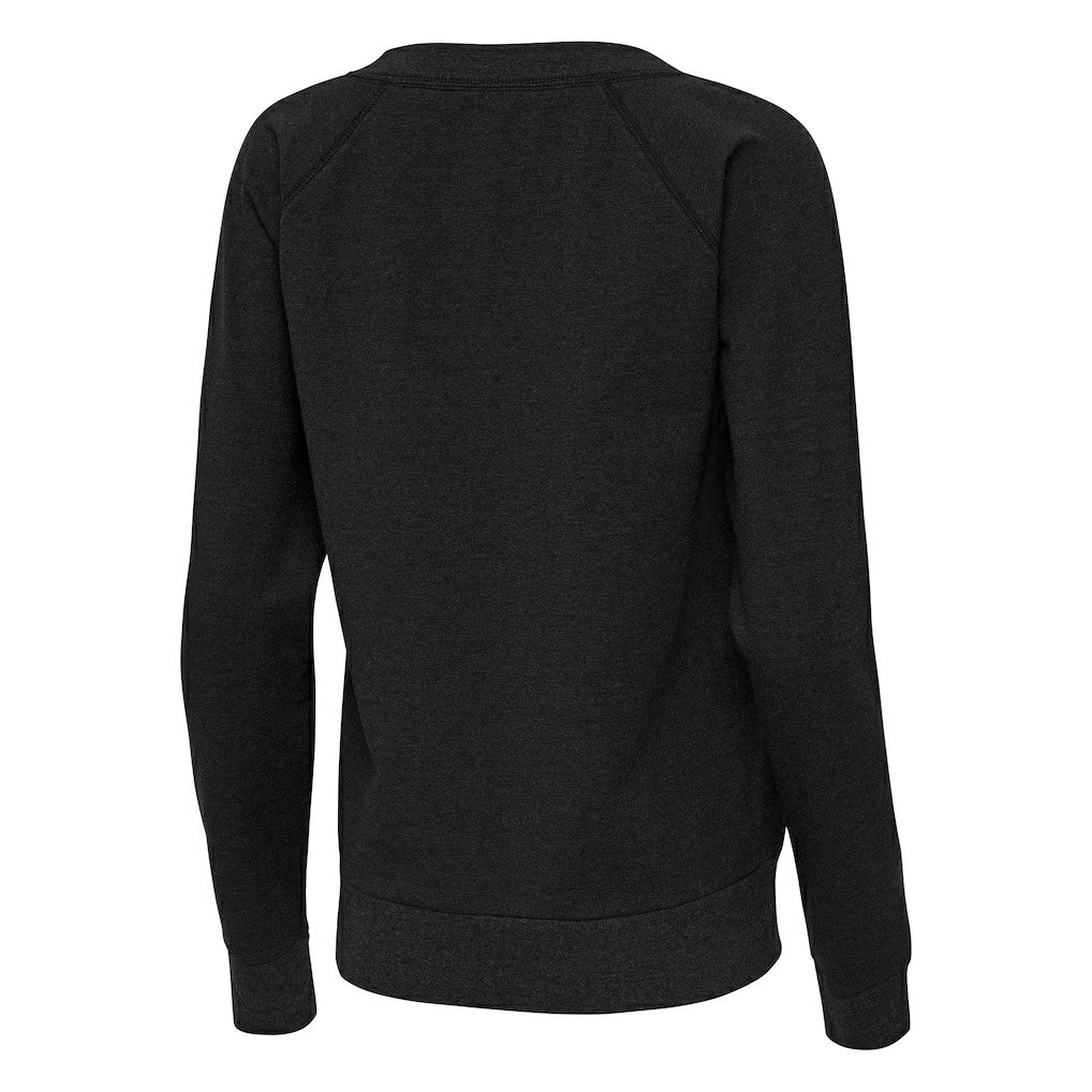 Minnesota Vikings Antigua Women's Varsity Tri-Blend V-Neck Long Sleeve T-Shirt - Heather Black T-shirts