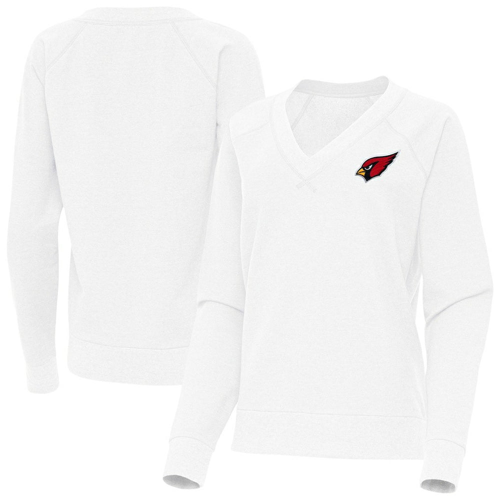 Arizona Cardinals Antigua Women's Varsity Tri-Blend V-Neck Long Sleeve T-Shirt - White T-shirts