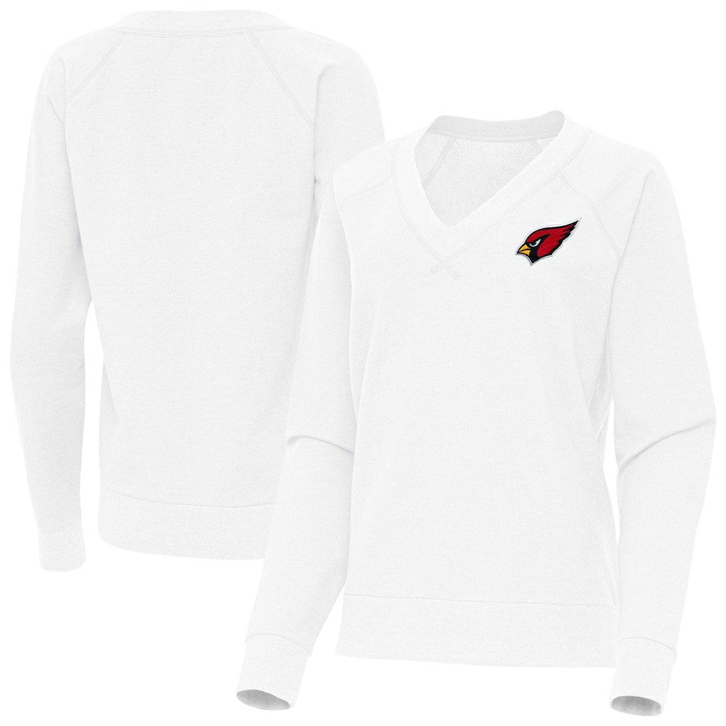 Arizona Cardinals Antigua Women's Varsity Tri-Blend V-Neck Long Sleeve T-Shirt - White T-shirts