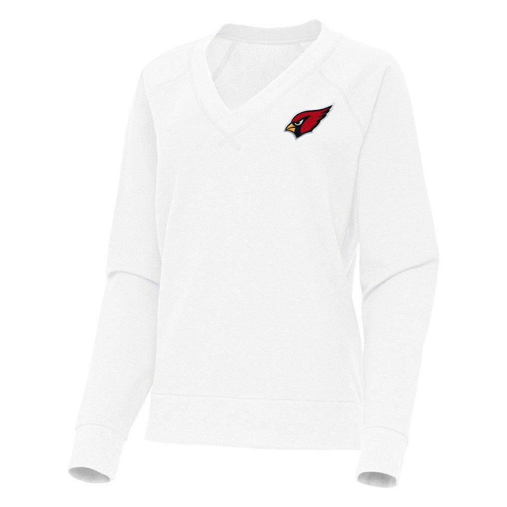 Arizona Cardinals Antigua Women's Varsity Tri-Blend V-Neck Long Sleeve T-Shirt - White T-shirts