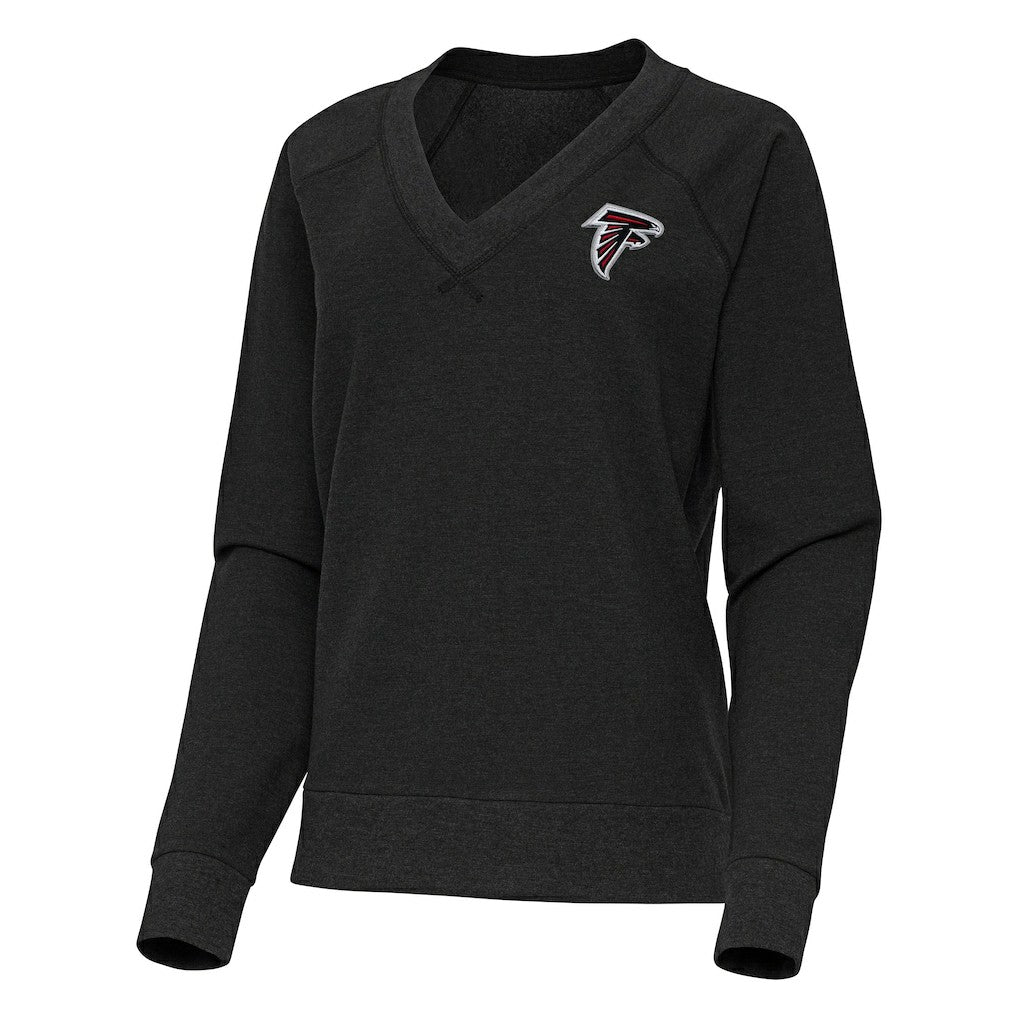 Atlanta Falcons Antigua Women's Varsity Tri-Blend V-Neck Long Sleeve T-Shirt - Heather Black T-shirts