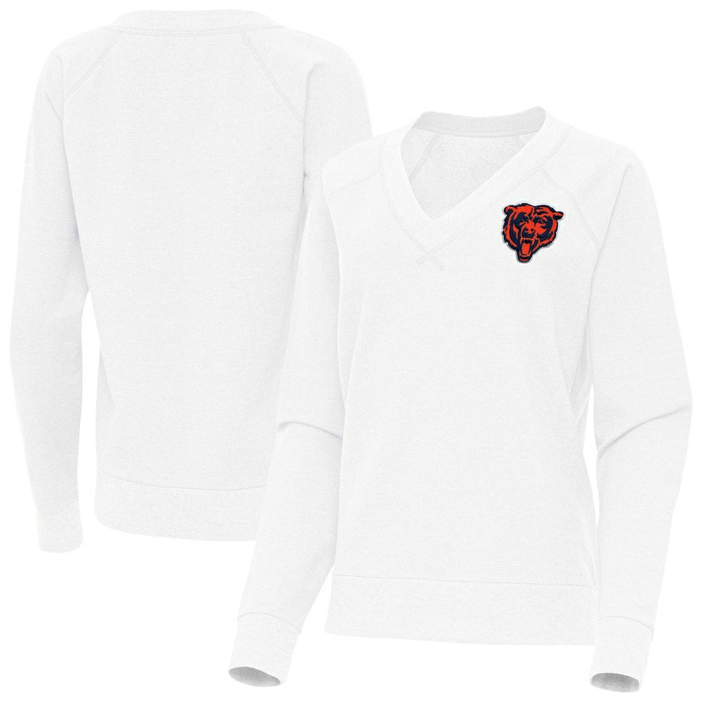 Chicago Bears Antigua Women's Varsity Tri-Blend V-Neck Long Sleeve T-Shirt - White T-shirts