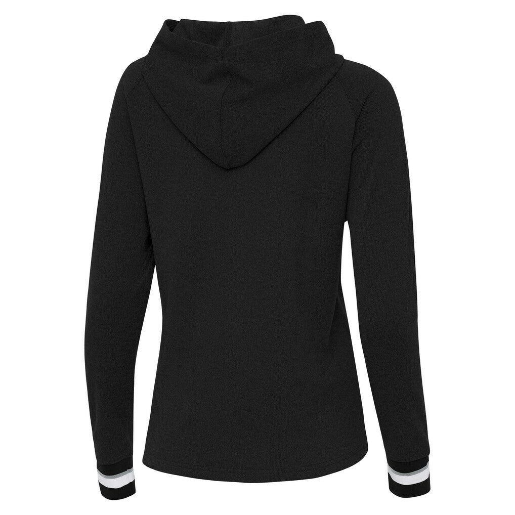 Las Vegas Raiders Antigua Women's Trek Raglan Pullover Hoodie - Black Hoodies